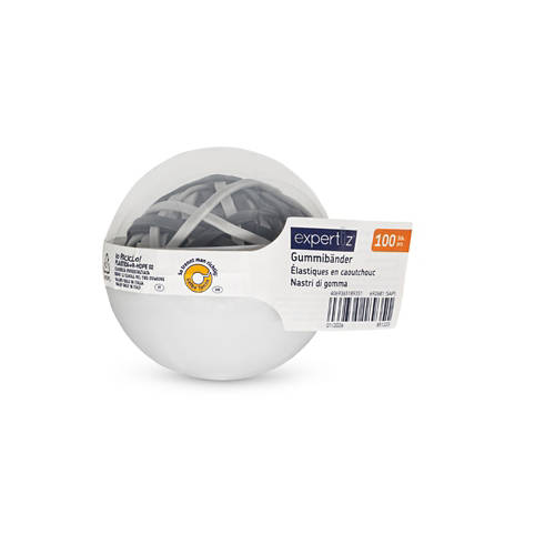 Vista frontale 1, Assortimento di accessori d'ufficio, palla, grigio/nero