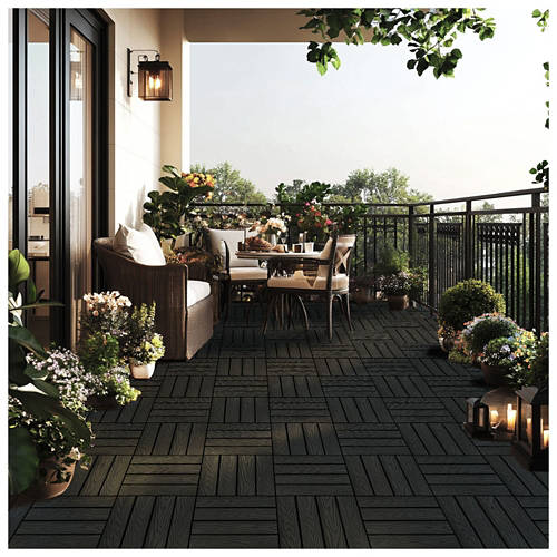 Lifestyle 1, WPC Klickfliesen BAVARO Premium Anthrazit 5 m²