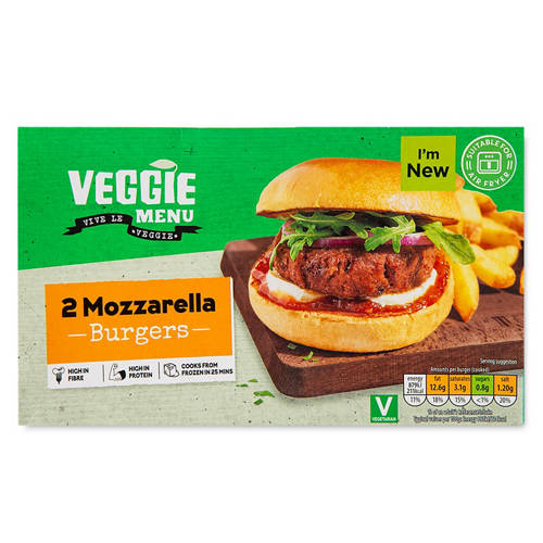 VEGGIE MENU BURGERS & SAUSA, Mozz Burger