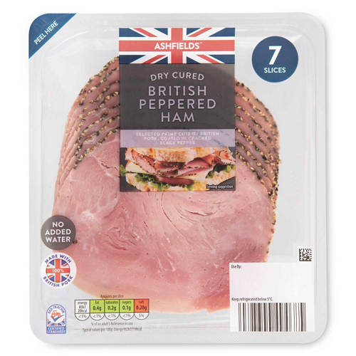 British Dry Cured Peppered Ham 7 Slices