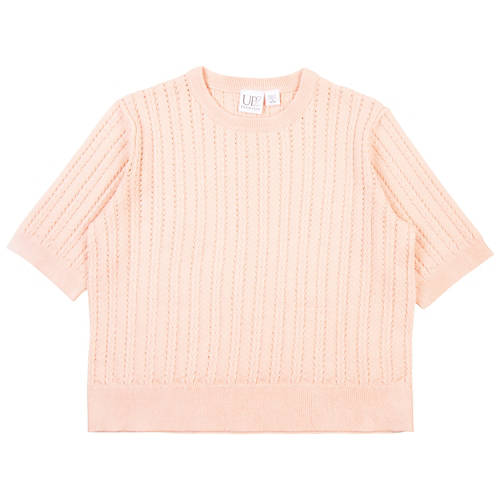 Vista frontale 1, Pullover a maniche corte da donna, color pesca, S 36/38