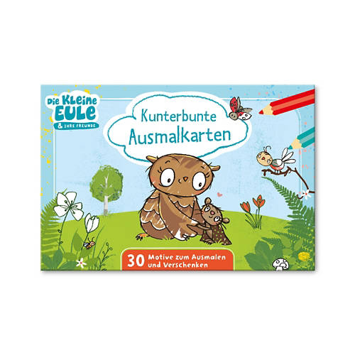 Vue de face 1, Cartes à colorier, coloriage chouette