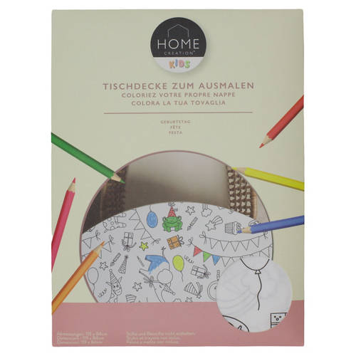 Vorderansicht 1, Kreatives Bastelset für Kinder, Tischdecke Geburtstag