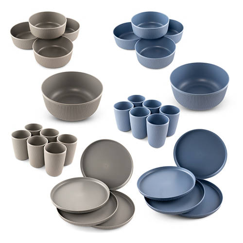 Groupe 1, Set de vaisselle en plastique, petits bols, bleu, 4 pièces