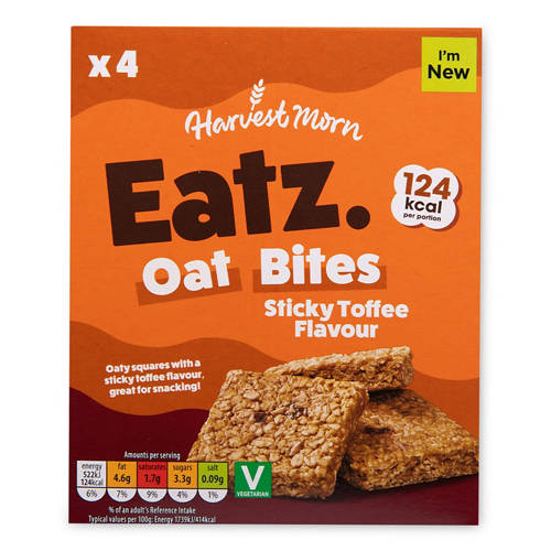 Eatz Sticky Toffee Flavour Oat Bites 4 Pack