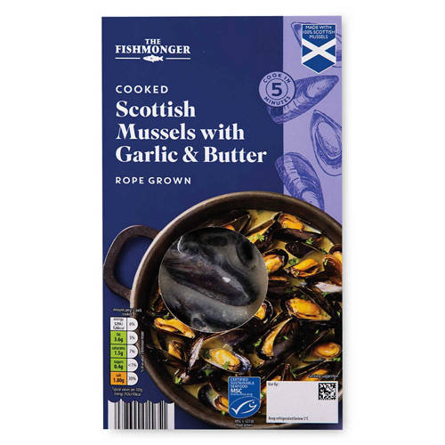 Cooked Mussels with Garlic & Butter