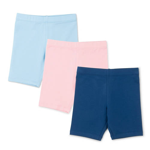 Vista frontale 1, Pantaloncini da ciclista per bambini,  blu scuro/rosa/blu, 104