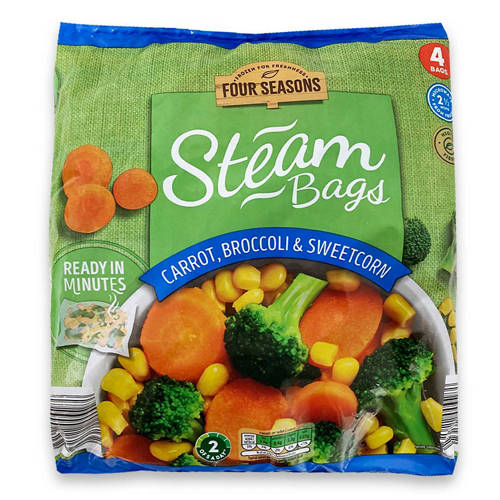 Carrot, Broccoli and Sweetcorn Steam Bags