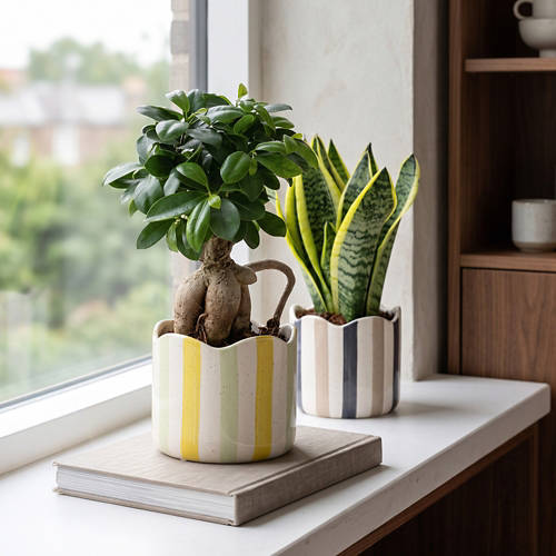 Lifestyle 3, Exklusive-Grünpflanze, Keramik T13