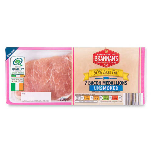 Unsmoked Bacon Medallions 200g