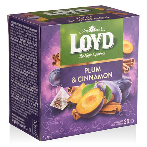 Elölnézet 1, Tea piramisfilterben, szilva-fahéj, 20 filter