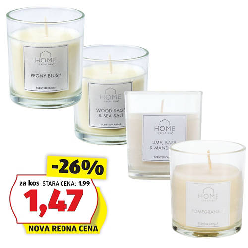 Skupina 1, Dišeča sveča v kozarcu, limeta-bazilika/mandarina