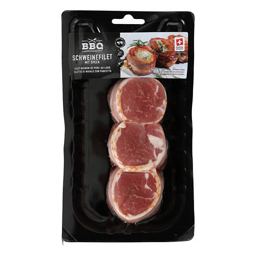 Vista frontale 2, Medaglioni di filetto di maiale con pancetta