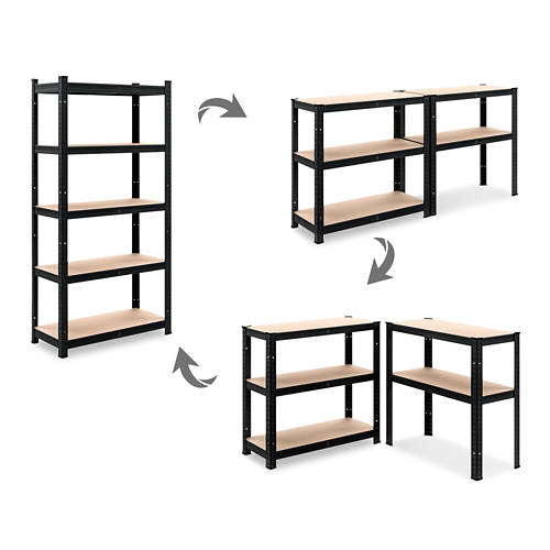 Details 5, Schwerlastregal Schwarz Premium MZL6, Doppelpkg.