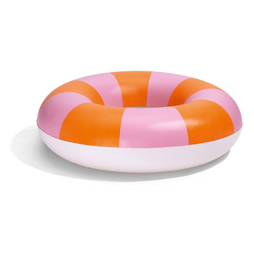 Vue de face 1, Assortiment de bouées et de matelas gonflables, bouée, orange/rose