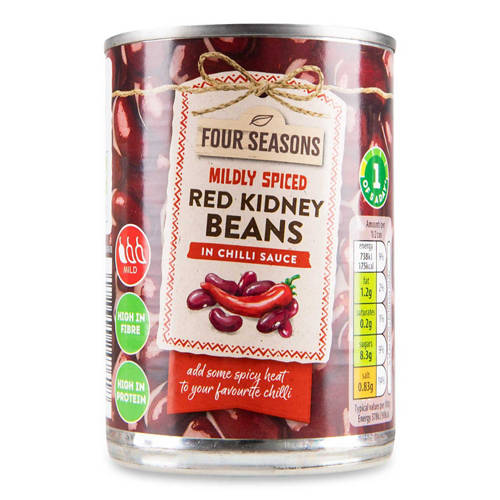 Midly Spiced Red Kidney Beans In Chilli Sauce