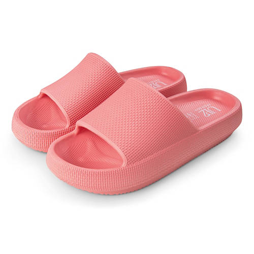 Vue de face 1, Sandales de bain pour enfants/femmes/hommes, couleur corail, pointure 37