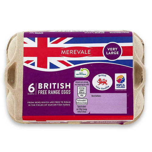British Very Large Free Range Eggs 6 Pack