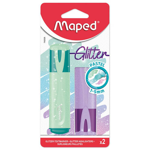 Vorderansicht 1, Mal-Sortiment, Textmarker Pastell