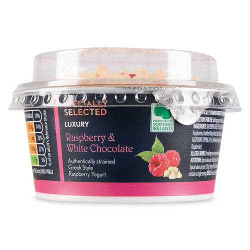 Luxury Raspberry & White Chocolate Authentically Strained Greek Style Rasberry Yogurt