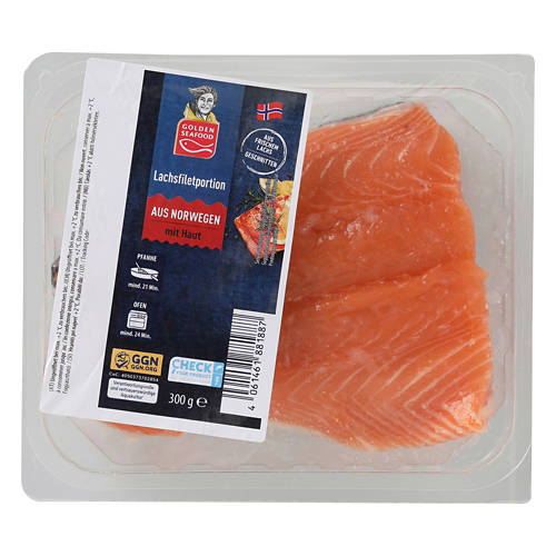 Vorderansicht 2, Norwegisches Lachsfilet, frisch