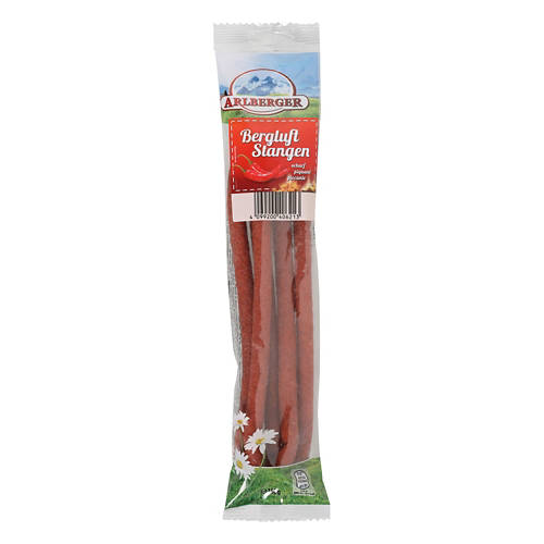 Vue de face 1, Saucissons secs séchés à l’air des montagnes, épicés