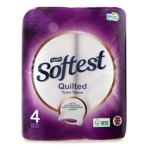 Quilted 3 Ply Toilet Tissue 4 Pack