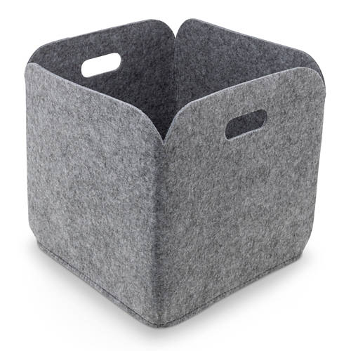 Vue de face 1, Assortiment en feutre, corbeille, gris