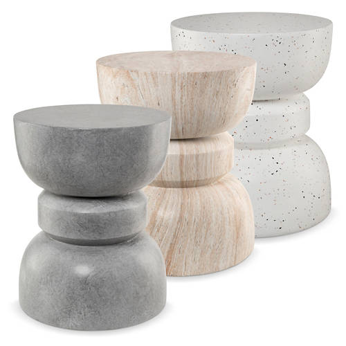Groupe 1, Table d’appoint aspect pierre, terrazzo