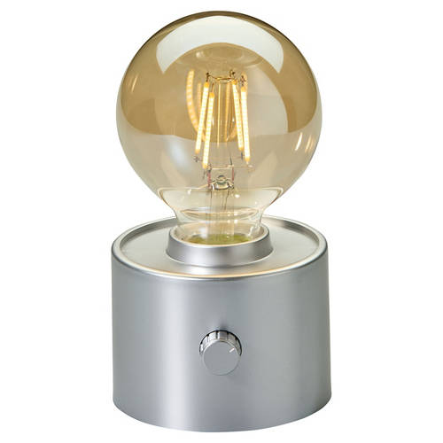 Vorderansicht 1, Kabellose Vintage Leuchte, Silber