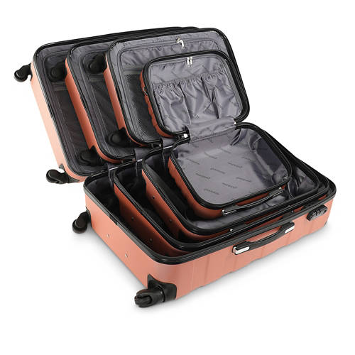 Details 2, Hartschalenkoffer-Set Essential + Beautycase, 4-teilig Rose