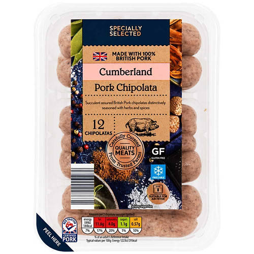 British Cumberland Pork Chipolatas 12 Pack