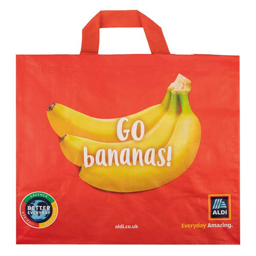 Front shot 2, Red Woven Reusable Bag