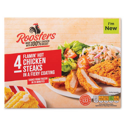 Flamin' Hot Chicken Steaks in a Fiery Coating 4 Pack