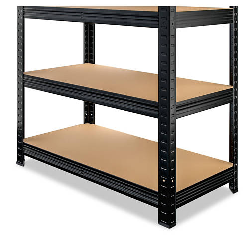 Details 2, Schwerlastregal Schwarz Premium MZL6, Doppelpkg.