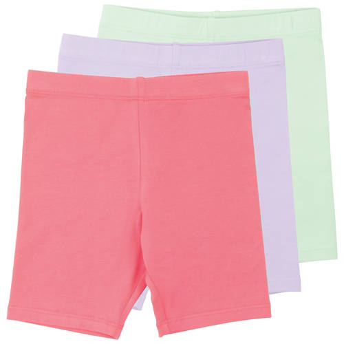 Vista frontale 1, Pantaloncini da ciclista per bambini,  verde/viola/rosa, 110