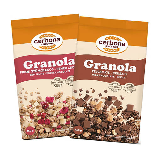 Csoport 1, Granola, piros gyümölcsös-fehér csokoládés, 450 g