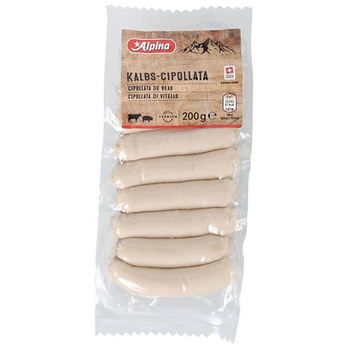 Vorderansicht 2, Bratwurst Cipollata, Kalb