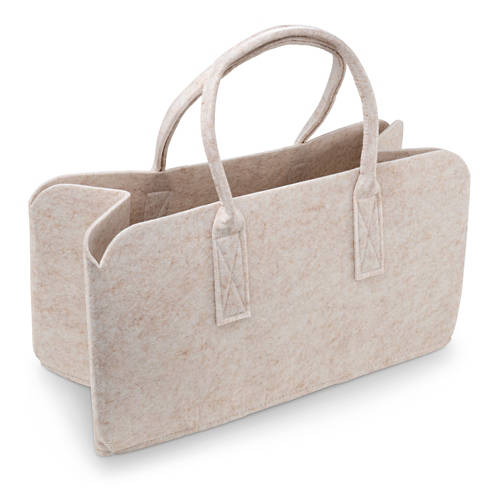 Vista frontale 1, Articoli assortiti in feltro, borsa, beige