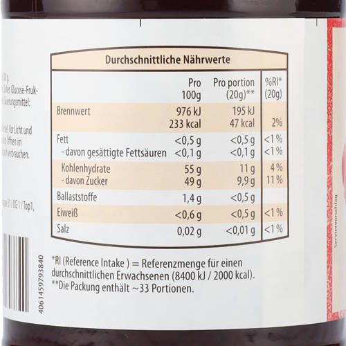 Details 1, Fruchtaufstrich zum Backen, Ribisel