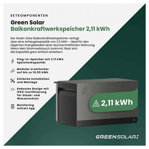 Details 3, Mini-PV-Anlage 2.000 W mit Balkonkraftwerk-Speicher 2,11 kWh