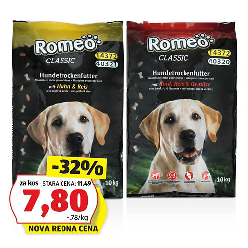 Skupina 1, Briketi za pse, govedina/riž/zelenjava