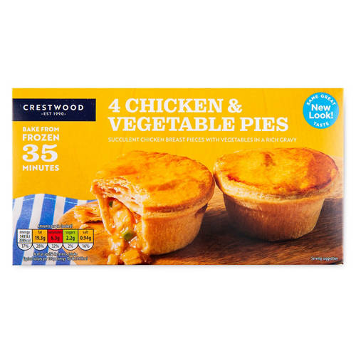 Chicken and Vegetables Pies 4 Pack