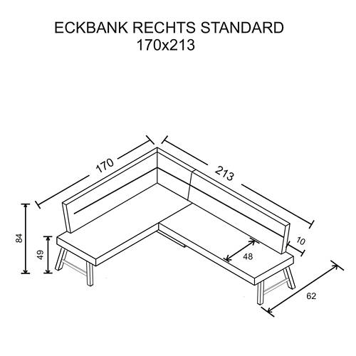 Details 2, Eckbank rechts SAVA cognacfarbig