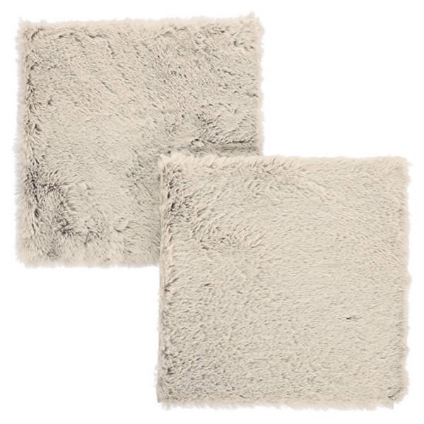 Kunstfell Sitzkissen, Eckig, Beige