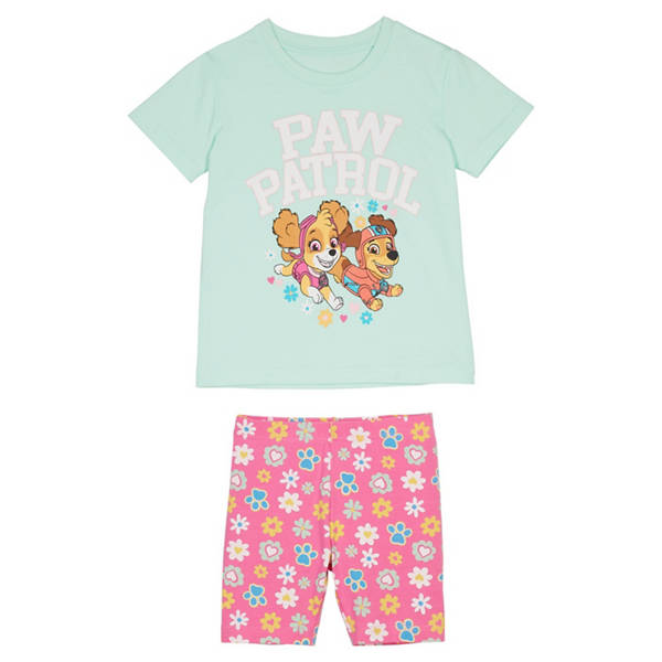 Kinder Sommer-Set, Paw Patrol, Türkis/Floral, 98/104