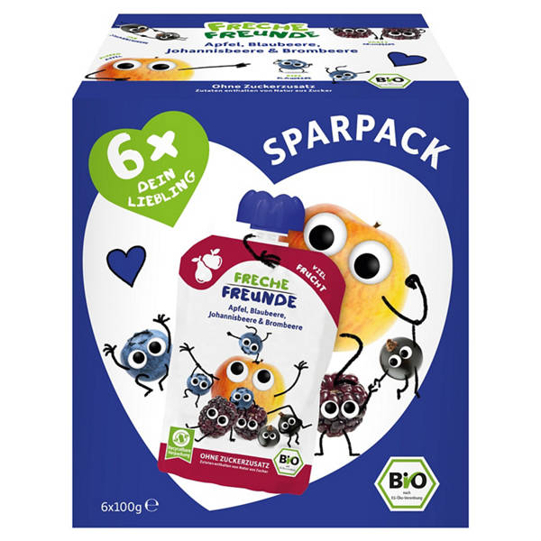 Quetschi 100 g, Apfel, Blaubeere, Johannisbeere & Brombeere