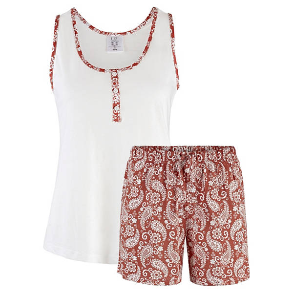 Damen Pyjama, Weiß, S 36/38