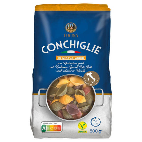 Pastaspezialitäten 500 g, Conchiglie 5-colori