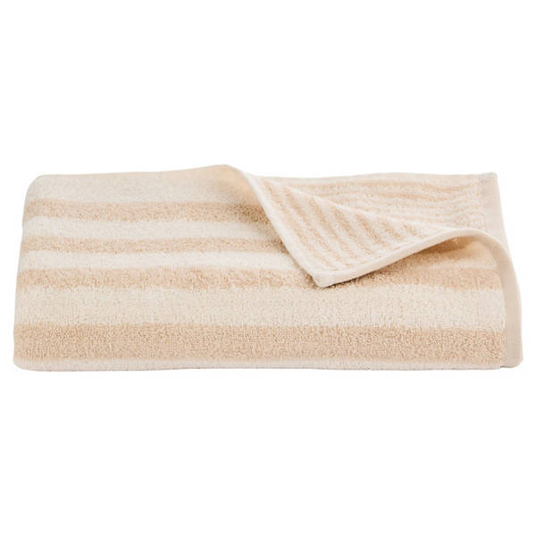 Streifen Frottier Serie, Beige, Duschtuch